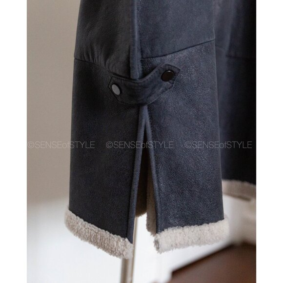 Brunello Cucinelli Shearling Fur Jacket Cape Coat with Monili Poncho Women 40 S - Picture 6 of 9